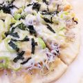 梅茶づけ's cooksnap of when they made フライパンで簡単☆葱とシラスのピザ.