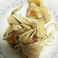 クックOYEHO4☆'s cooksnap of when they made 鶏モモ肉と舞茸の梅肉炒め.