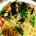 とりちゃん★'s cooksnap of when they made ツナとアスパラの和風パスタ.
