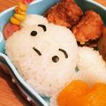おみぶ's cooksnap of when they made キャラ弁簡単クレヨンしんちゃんシロ弁.