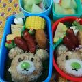 qaz04zaq's cooksnap of when they made キャラ弁＊クマさんおにぎり❤︎.