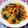 CHIHAMU's cooksnap of when they made クレソンといかわたのパスタ.