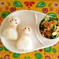 komutatata's cooksnap of when they made キャラ弁☆簡単可愛いてるてる坊主おにぎり.