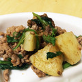 harumegmon's cooksnap of when they made ほうれん草とひき肉のカレー炒め.
