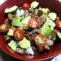 にゃんこ♪（≧∀≦'s cooksnap of when they made ステーキ丼、ブロッコリーとセロリごはんで.
