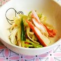 にじジャム's cooksnap of when they made レンジで簡単*カニカマと長葱のあえもの*.