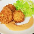 花しろ's cooksnap of when they made 海老団子　素麺揚げ☆.