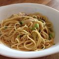 ７ｃｏｒｏ's cooksnap of when they made 豚肉と長ネギの醤油風味パスタ♪.