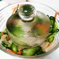 さやぞ～'s cooksnap of when they made 大根きゅうりのガーリック浅漬け.