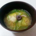 ぷけママ's cooksnap of when they made キャベツと松山あげの味噌汁.
