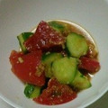 あくあ☆ぶるー's cooksnap of when they made トマトときゅうりのニンニク胡麻おかか和え.