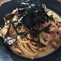 甘党類's cooksnap of when they made 納豆ツナきのこ豆乳パスタ.