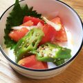 m_k_'s cooksnap of when they made トマトとオクラのらっきょうサラダ.