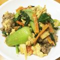 しばっち48's cooksnap of when they made 絶品!豚肉とﾁﾝｹﾞﾝ菜の卵炒め♪.