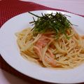 赤い電話's cooksnap of when they made 冷製★明太子パスタ＊＊.