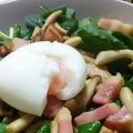はらぺこさや's cooksnap of when they made ほうれん草とベーコンのサラダ~温玉のせ~.