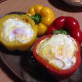 h0shi's cooksnap of when they made ピリカラフル♪パプリカの肉詰めたまご.