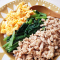料理修行中♡'s cooksnap of when they made 安くて簡単♪鶏そぼろごはんの三色丼♪.