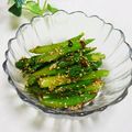 旦那は皿洗い's cooksnap of when they made アスパラガスのピリ辛胡麻和え.