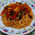 ポポ１１０３'s cooksnap of when they made 簡単☆トマト缶でトマトスープの冷製パスタ.