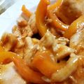 ヤスコ♪'s cooksnap of when they made 鶏肉スナップえんどうパプリカのケチャ炒め.