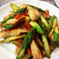 DOOLY's cooksnap of when they made 鶏ささみとアスパラガスの中華炒め.