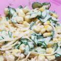 かなvりほ's cooksnap of when they made コーンきゅうり明太子マヨの☆簡単サラスパ.