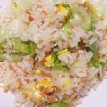 ayaakari's cooksnap of when they made 鮭フレークとレタスのマヨチャーハン♪.