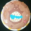 2girl2boyＳ's cooksnap of when they made キャラケーキ☆トトロのでかチョコプレート.