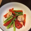 tomomani's cooksnap of when they made 簡単！銀鮭アスパラのトマト炒め.