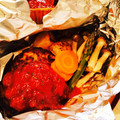 ayammaya's cooksnap of when they made ハンバーグの包み焼き♡トマトソース仕立て.