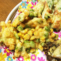 YUKIKI☆'s cooksnap of when they made トウモロコシと枝豆のかき揚げ（天ぷら）.