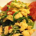 マリメッコキッチン's cooksnap of when they made トマト、卵、ほうれん草のごま油炒め.