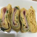 かぼちゃ♡'s cooksnap of when they made ハム・大葉・のり☆なんでもくるくる卵焼き.