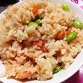 Ｈｍａｍ's cooksnap of when they made 鮭としめじと枝豆の炊き込みご飯.