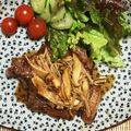 マイポ☆'s cooksnap of when they made ポークステーキきのこガーリックソース.