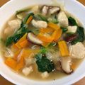 marikucchi's cooksnap of when they made ほうれん草と鶏肉のくず煮.