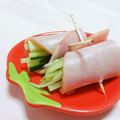 赤い電話's cooksnap of when they made 簡単弁当おかず ハムとキュウリのカラー.