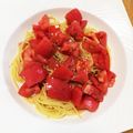 よたつ's cooksnap of when they made 10分で完成トマトとベーコンの冷製パスタ.