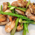 ほひひ's cooksnap of when they made 簡単美味しい！アスパラとエビの塩炒め.
