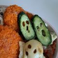 チョコママ★'s cooksnap of when they made ハロウィン☆きゅうりホラーマスク.