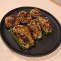 maru4649's cooksnap of when they made 甘辛うんまぃっ✨ピーマンと椎茸の肉詰め♬.
