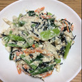 utakyu's cooksnap of when they made 決め手はマヨ　ちくわとほうれん草の白和え.