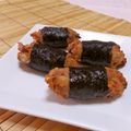 赤い電話's cooksnap of when they made お弁当に♫ひき肉の海苔巻き揚げ☆.