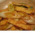 iris1002's cooksnap of when they made シンプル！長ねぎ＆アゲ炒め！.