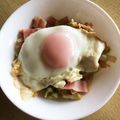 take♪aki♪'s cooksnap of when they made 朝ごはん☆コンソメキャベツと目玉焼き。.