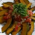 みっやん's cooksnap of when they made グリルかぼちゃ☆　トマトマリネ乗せ.