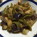 クックBJRHBQ☆'s cooksnap of when they made とり肉となすとバナナピーマンの炒め物.