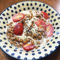 YUKIKI☆'s cooksnap of when they made 〇トマト●なっとう○クリーム●パスタ〇.