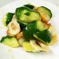 はんぶんこ☆'s cooksnap of when they made キュウリとちくわの梅おかかジャコ和え.